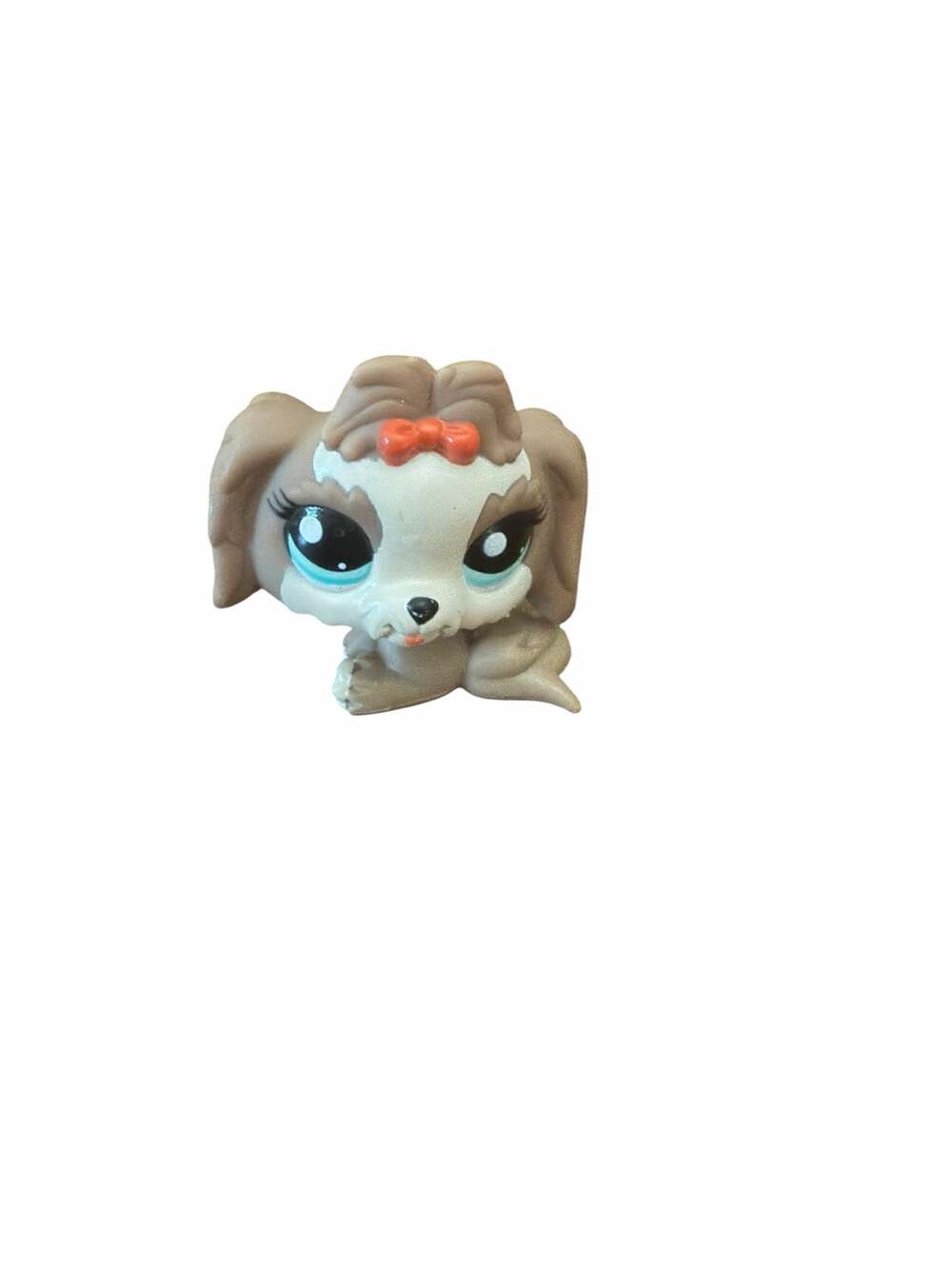 Littlest Pet Shop LPS 2130 Dog Lhasa Apso Puppy Brown Tan Blue Eyes Shih Tzu